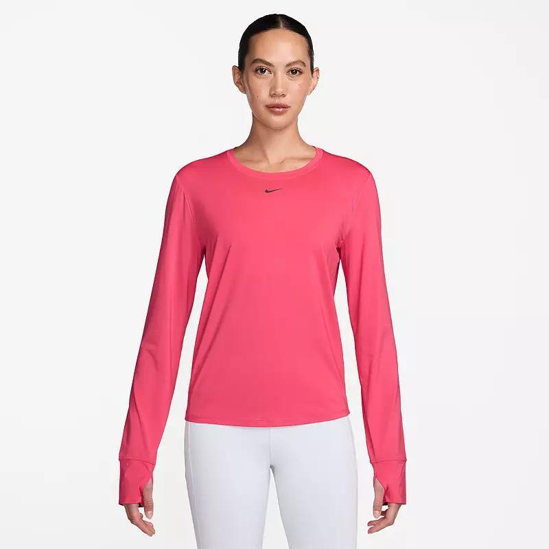 Womens Nike One Classic Dri-FIT Long Sleeve Top Grey Gray Product Image