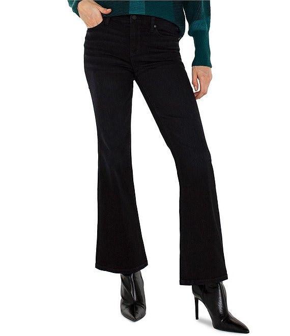 Liverpool Los Angeles Petite Size Hannah Mid Rise Flare Leg Denim Ankle Jeans Product Image