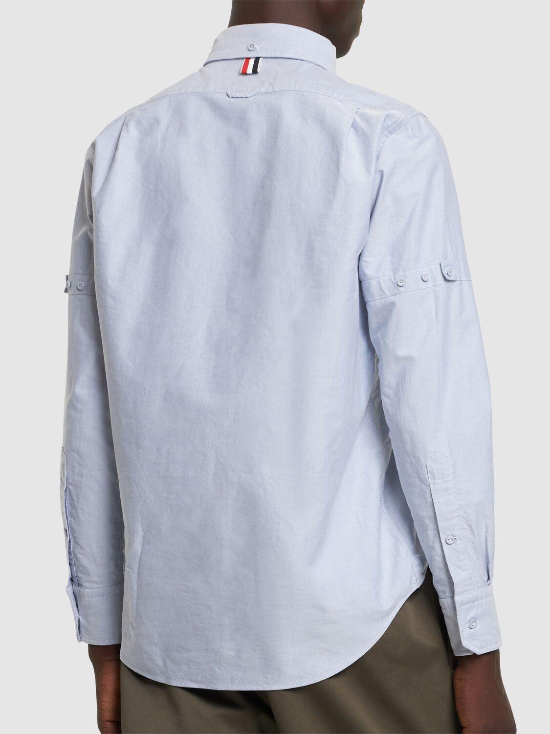 THOM BROWNE Classic Fit Cotton Button-down Shirt In Light Blue Product Image