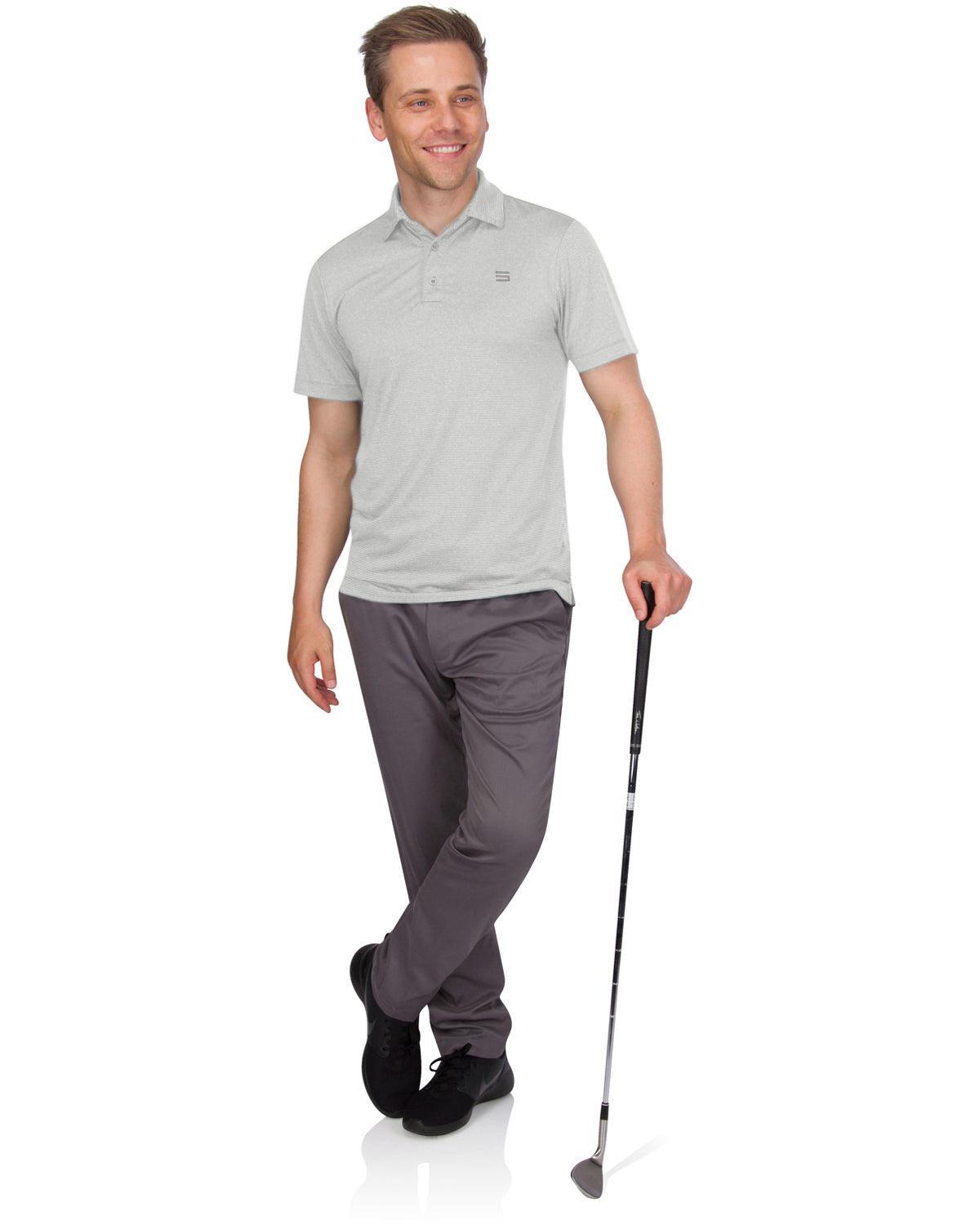 Three Sixty Six Men’s Thin-Striped Golf Polo Shirt Male Product Image