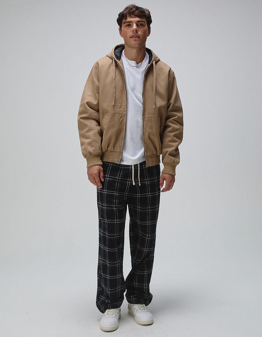 RSQ Mens Plaid Pajama Pants - WHT/GRAY Product Image