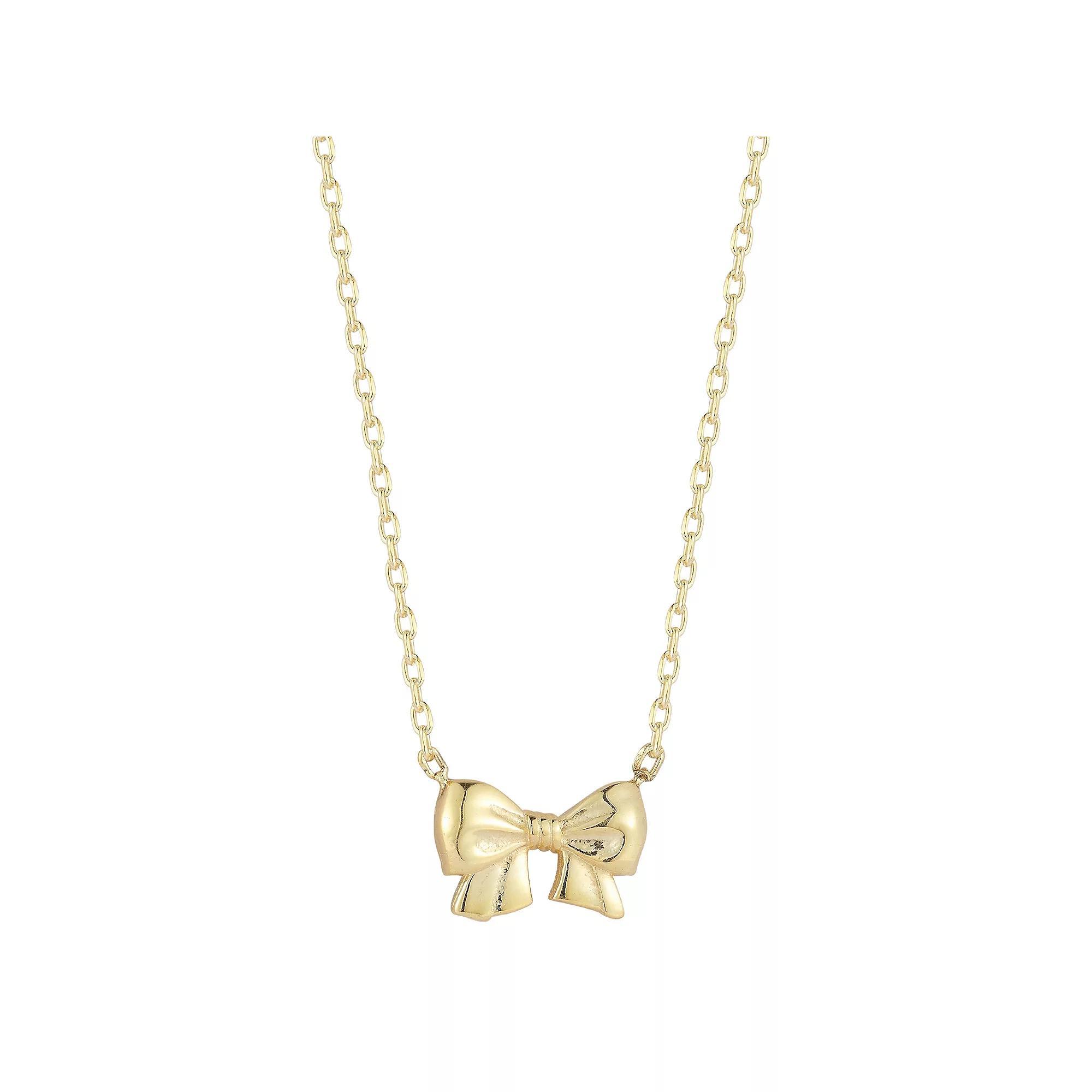 Sunkissed Sterling Bow Necklace, Women's, Size: 18", Silver Tone Product Image