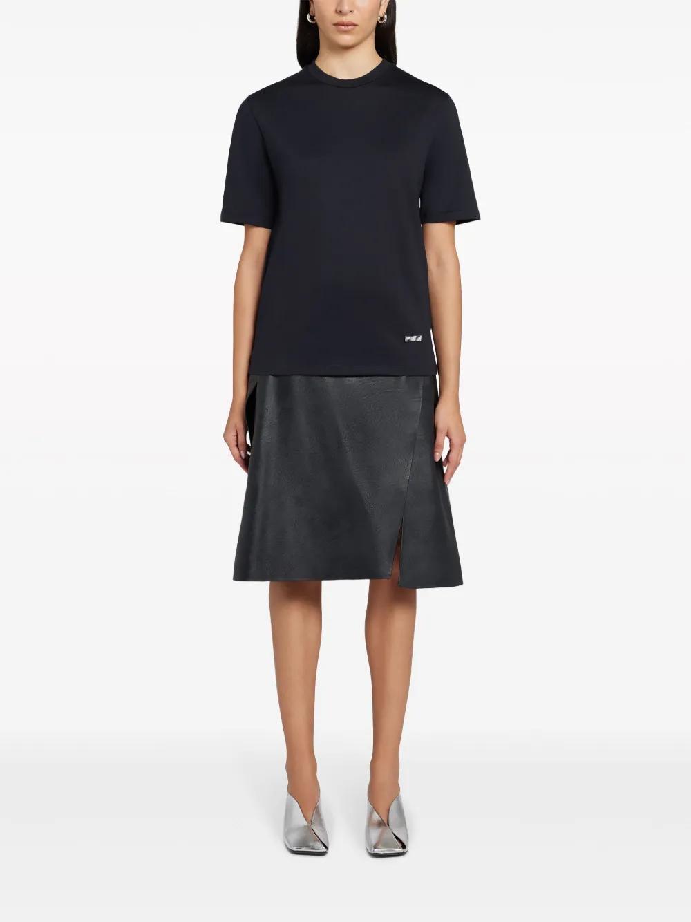 JIL SANDER Logo-plaque Cotton T-shirt In Black Product Image