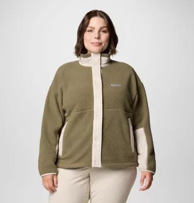 Plus Size Columbia Cloud Point Snap Fleece, Women's, Size: 2XL, Stone Green Product Image