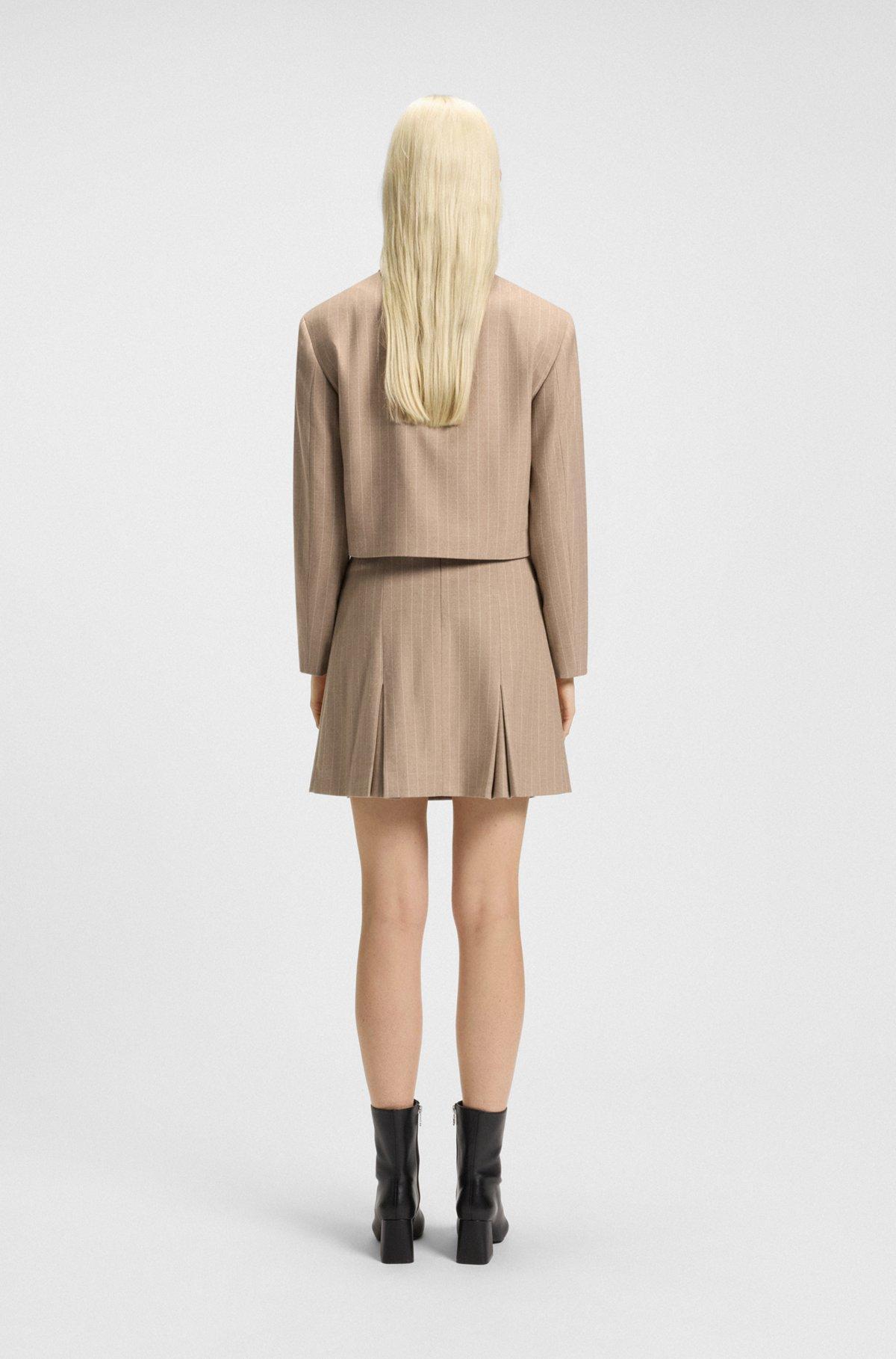 HUGO - Relaxed-fit blazer in pinstripe flannel - Patterned Product Image