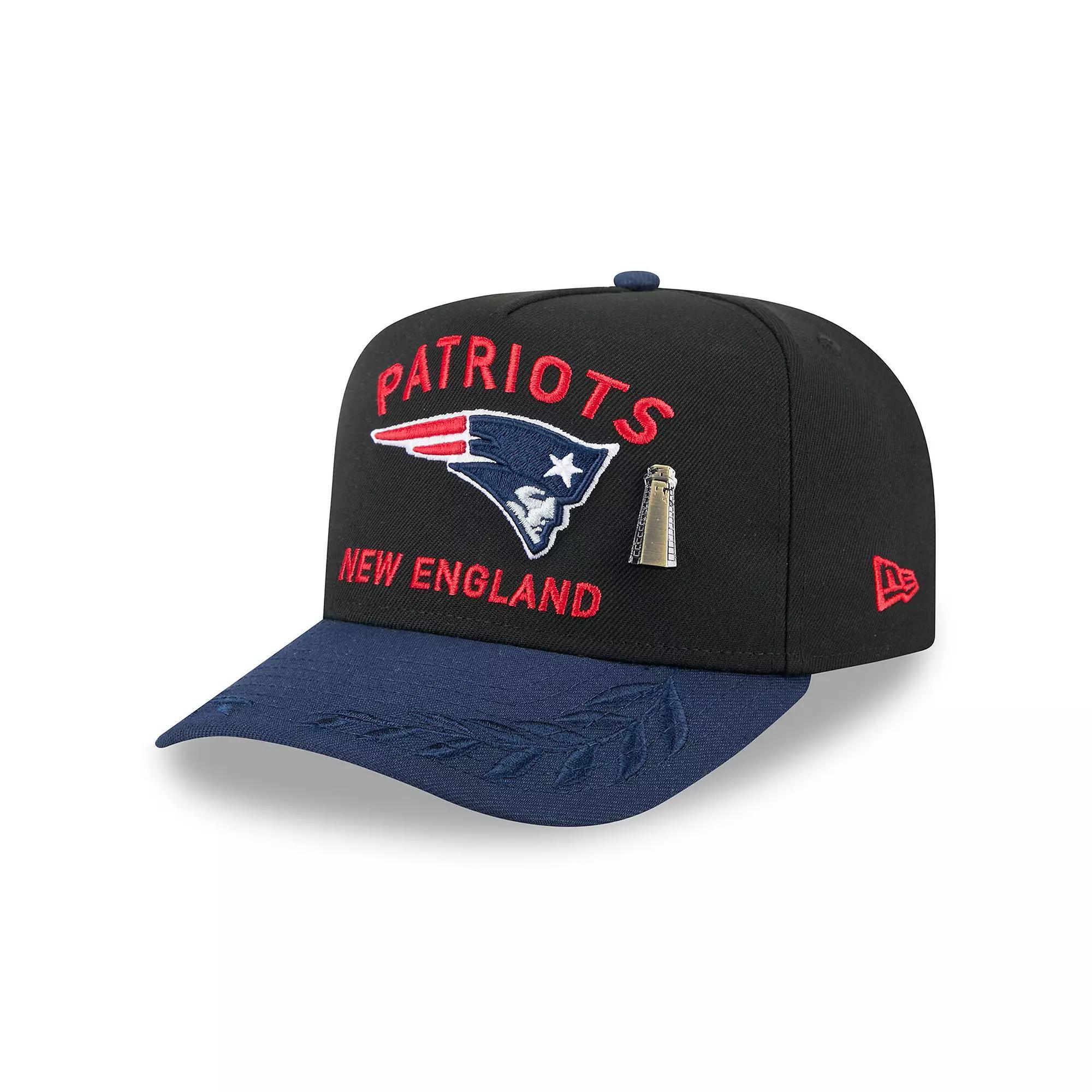 Men's New Era Black/Navy New England Patriots 2025 NFL Draft On Stage A-Frame 59FIFTY Fitted Hat, Size: 7 3/4 Product Image