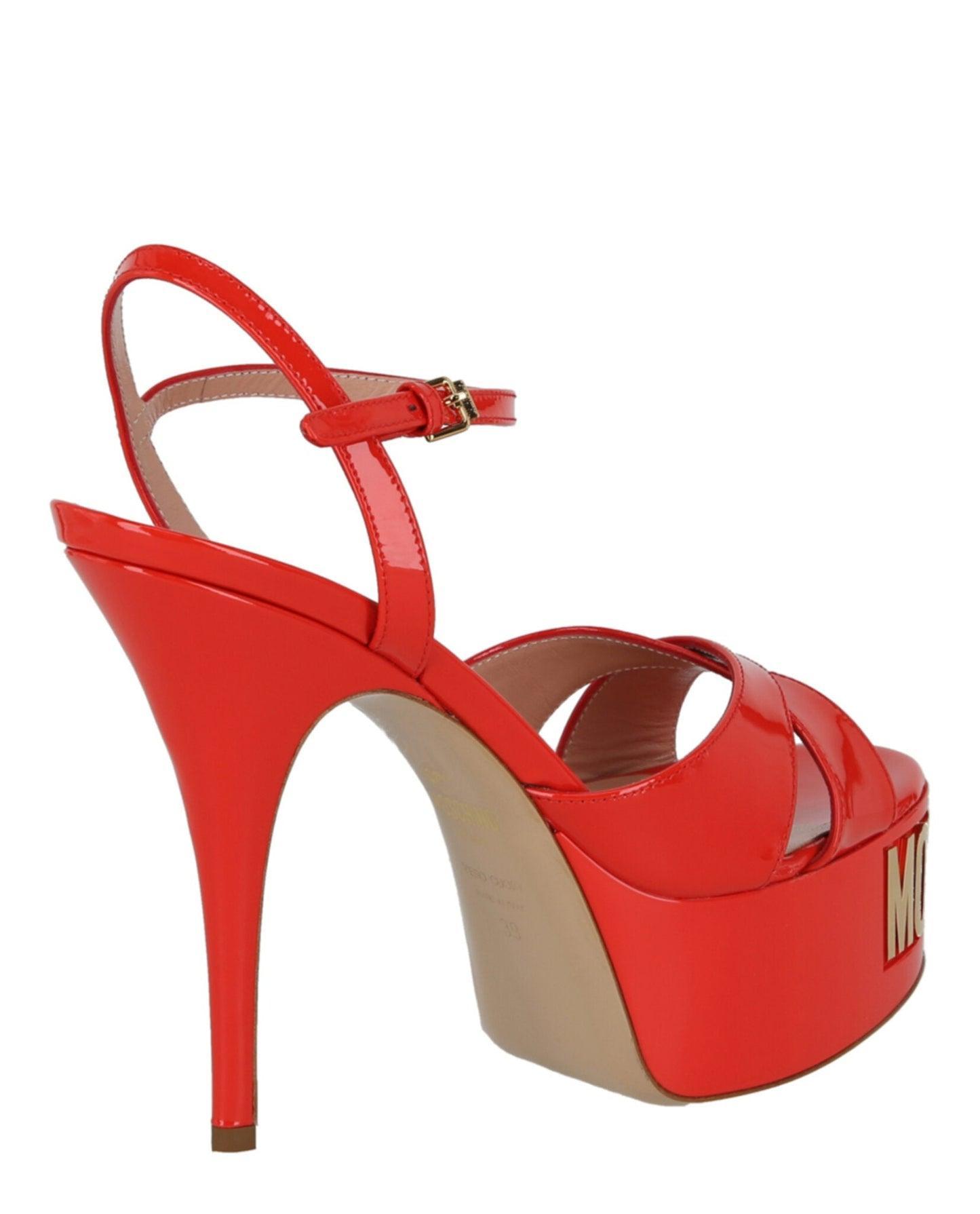 Moschino Logo Plaque Platform Heels Female Product Image