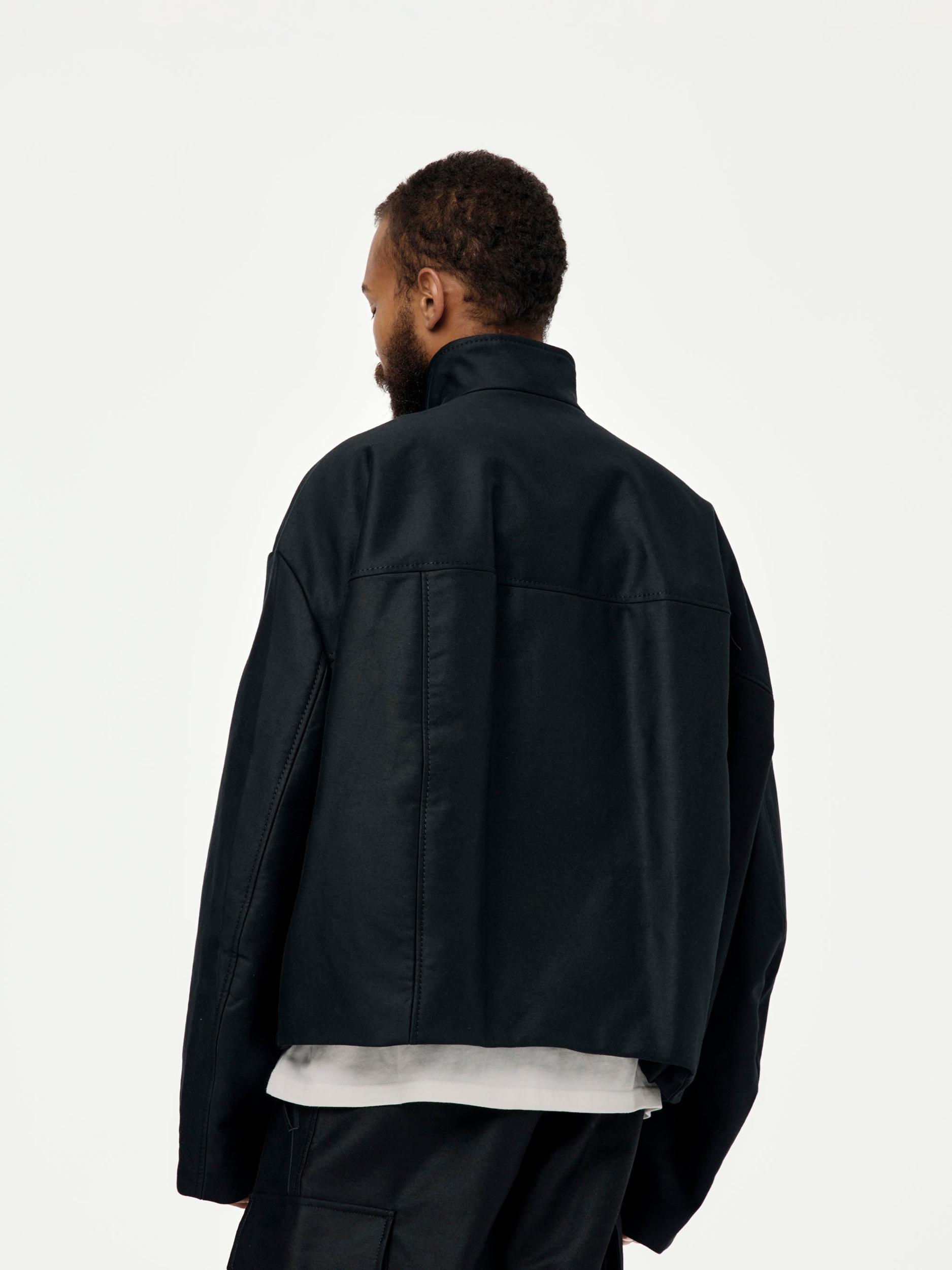 Cropped Cocoon Jacket (Black) Product Image