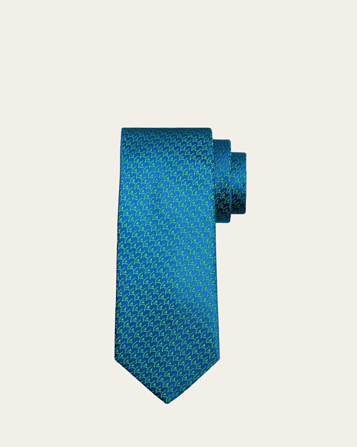 Mens Sailboat Woven Silk Tie Product Image