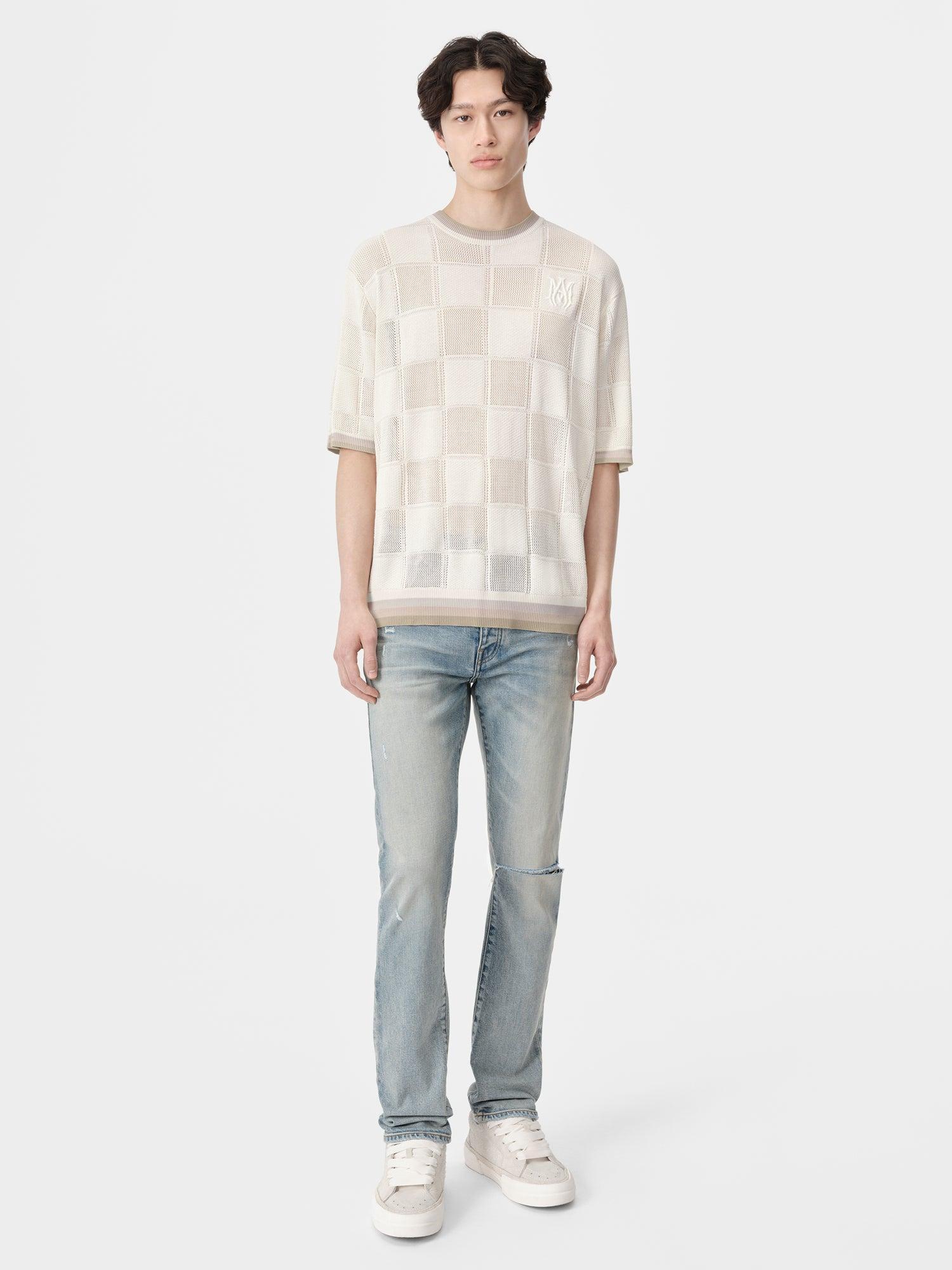 MA CHECKERED TEE - Birch Male Product Image