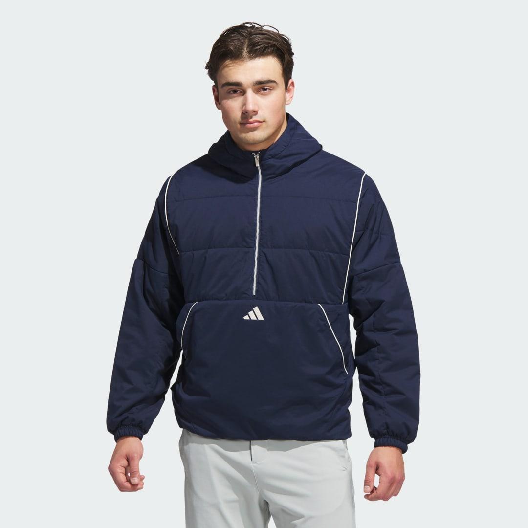 adidas Beyond Twistweave Half-Zip Filled Loose Jacket Preloved Teal L Mens Product Image
