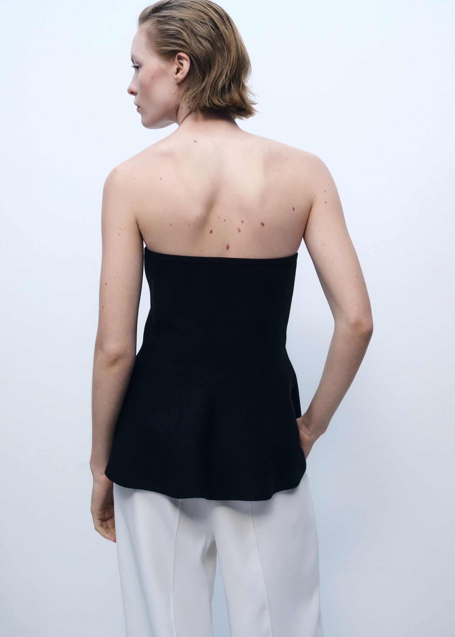 Fine-knit peplum top - Women | MANGO USA Product Image