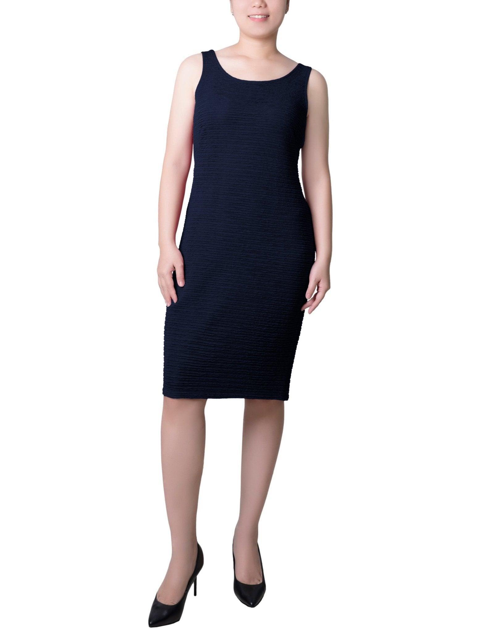 Harbor Navy Textured 3/4 Sleeve 2 Piece Dress Set - Petite Product Image