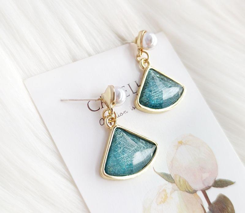 Triangle Faux Pearl Drop Earring Product Image