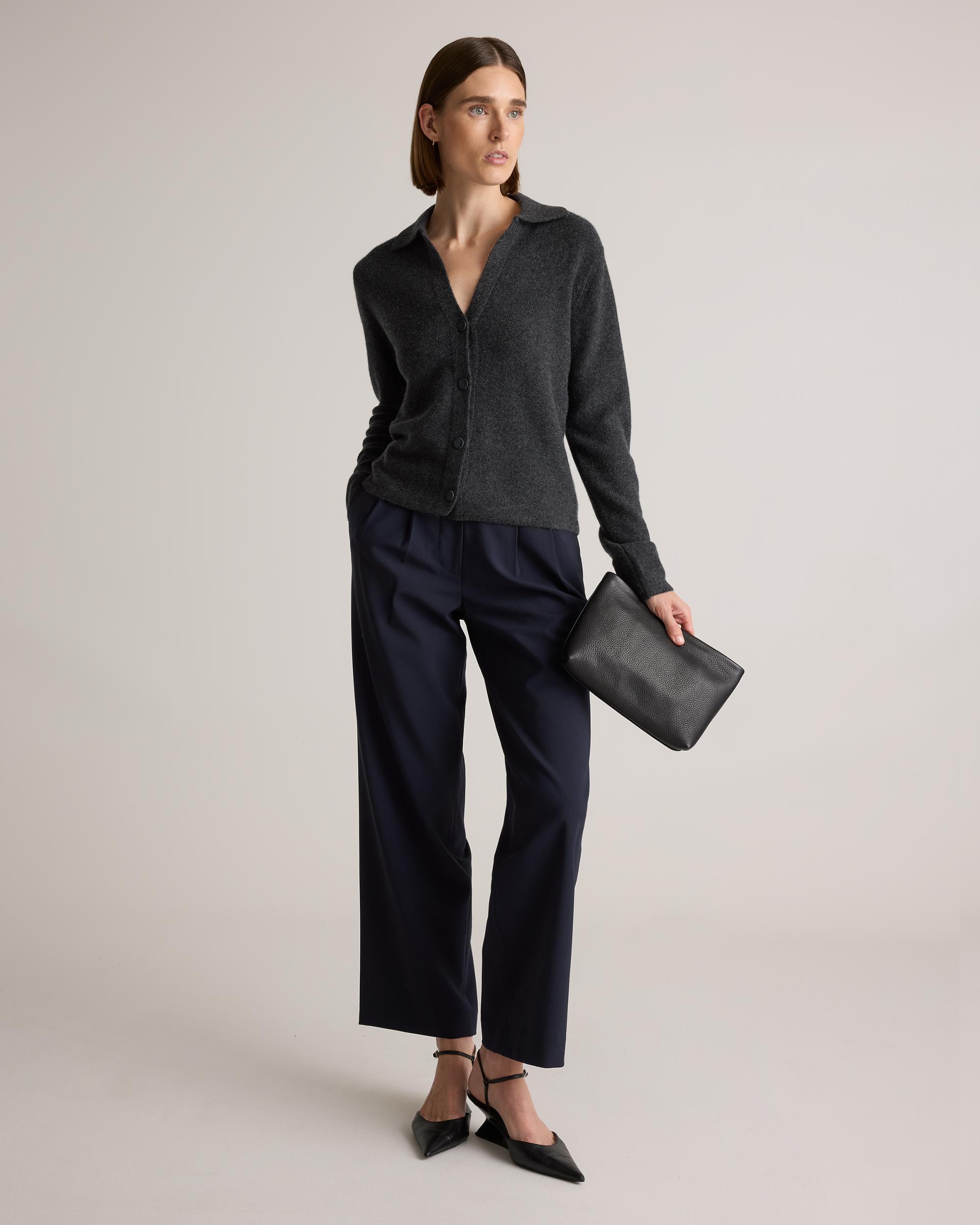 Quince | Women's Mongolian Cashmere Collared Cardigan Sweater Size XS Product Image