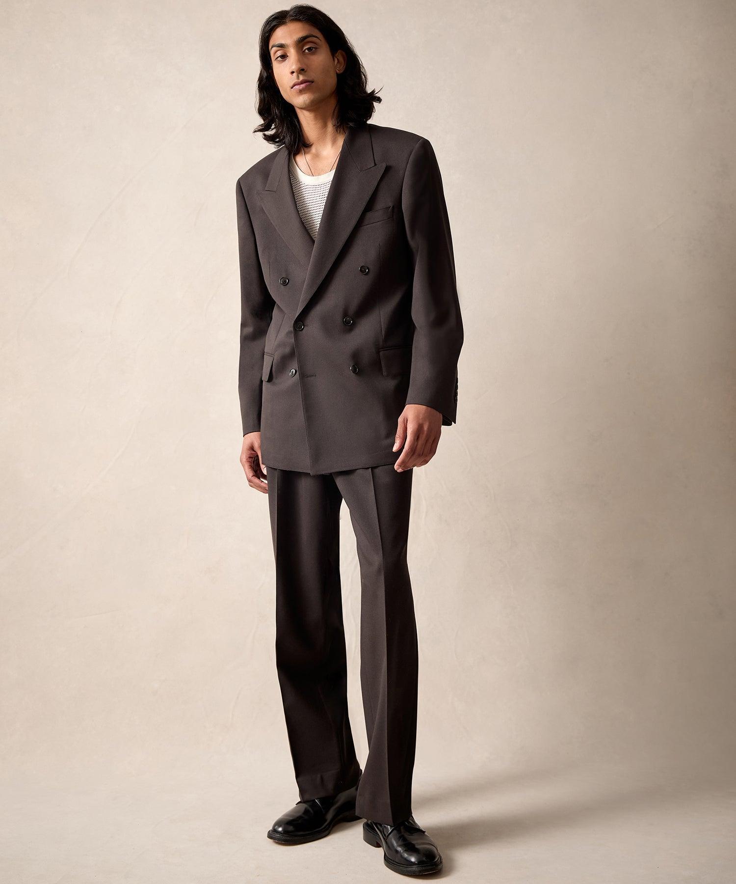 Italian Gabardine Wythe Trouser in Dark Brown Product Image