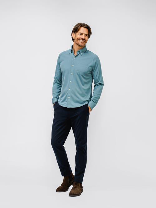 Ministry of Supply Men's Apollo Raglan Sport Shirt in Blue Dusk at Nordstrom, Size X-Large - 35 Product Image
