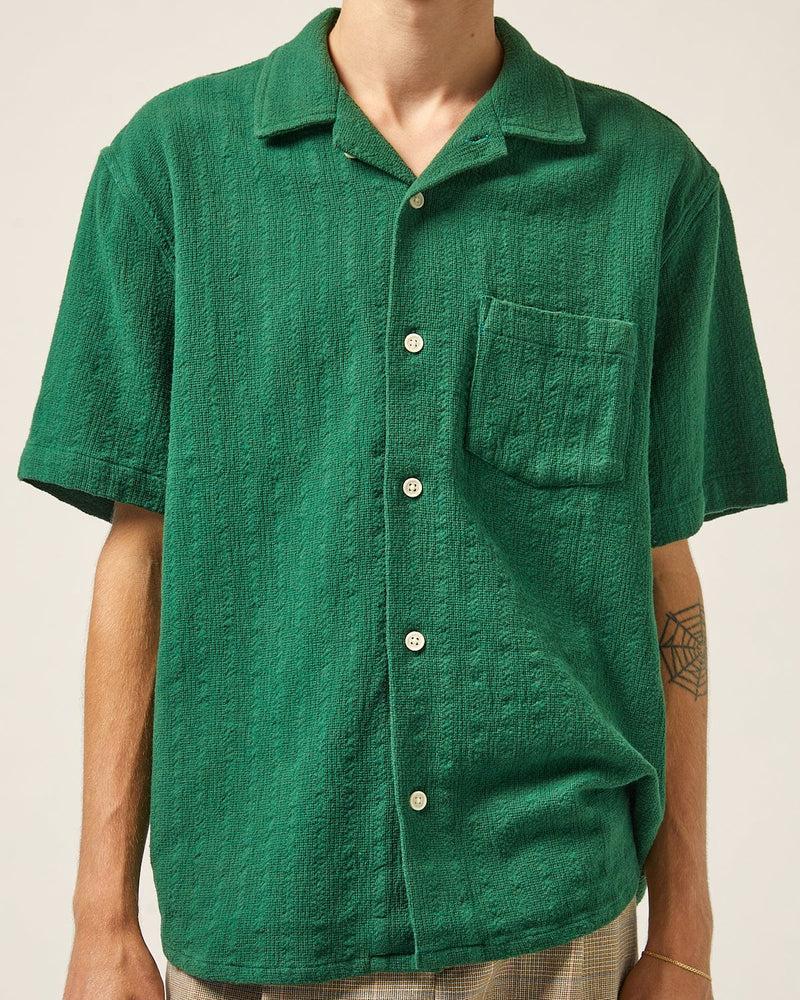 Basket Weave Stripe SS Camp - Blue Product Image