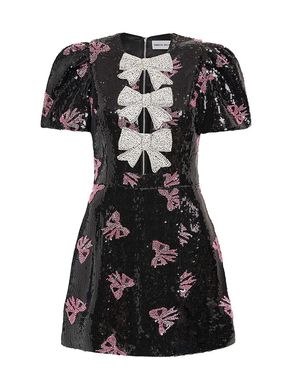 Womens Miya Sequined Bow Minidress Product Image