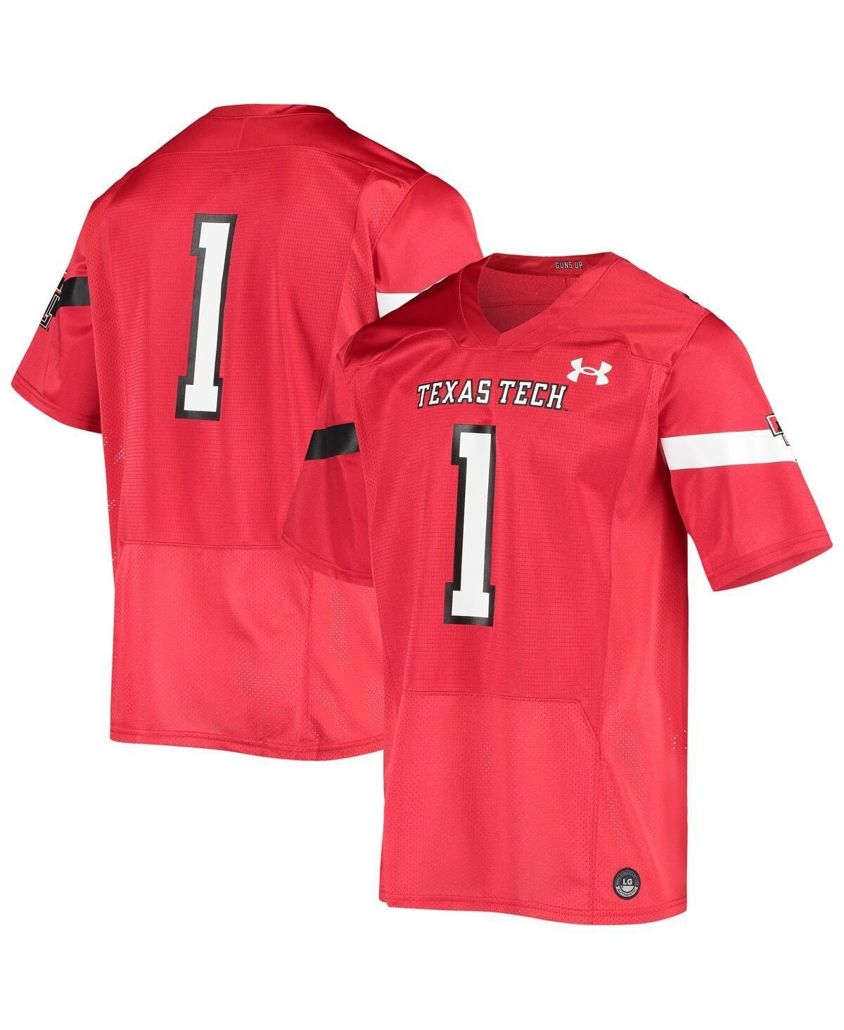 Men's Under Armour #1 Red Texas Tech Red Raiders Logo Replica Football Jersey, Size: XL Product Image
