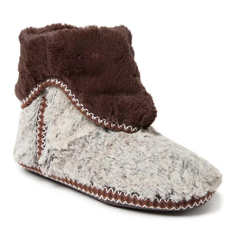 Dearfoams Faux Fur Fold-Down Women's Slippers, Size: Medium, Brown Product Image