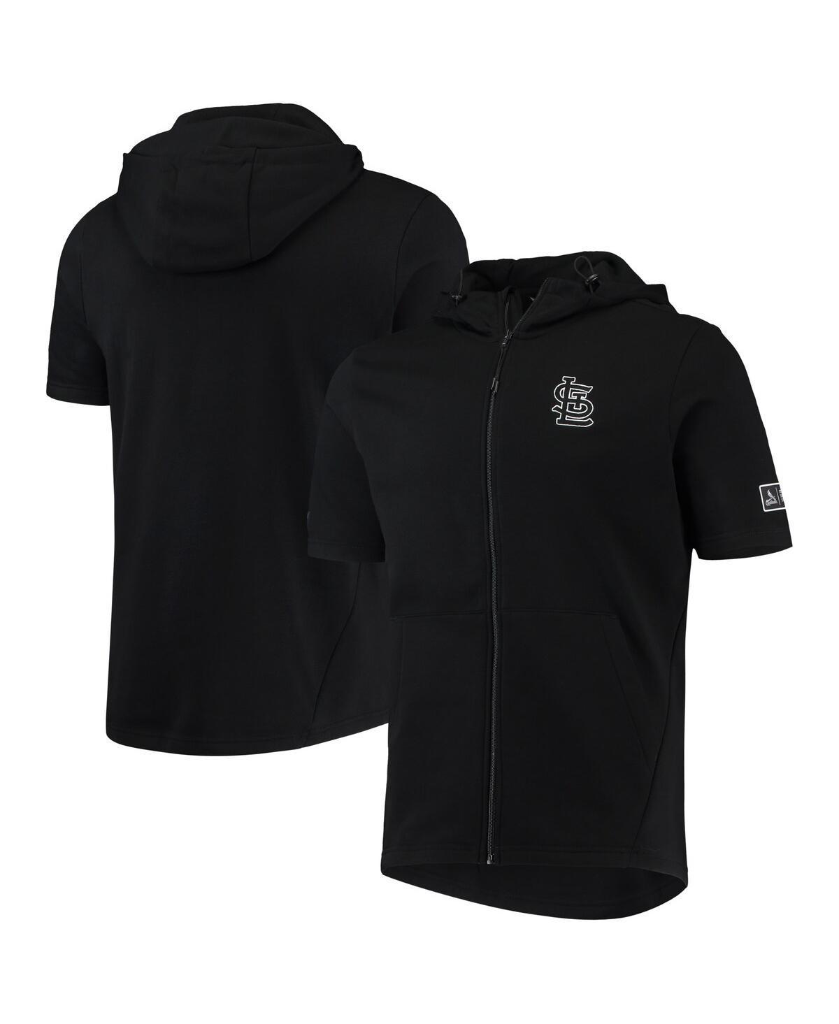Men's Levelwear Black St. Louis Cardinals Recruit Short Sleeve Full-Zip Hoodie Jacket, Size: Large Product Image