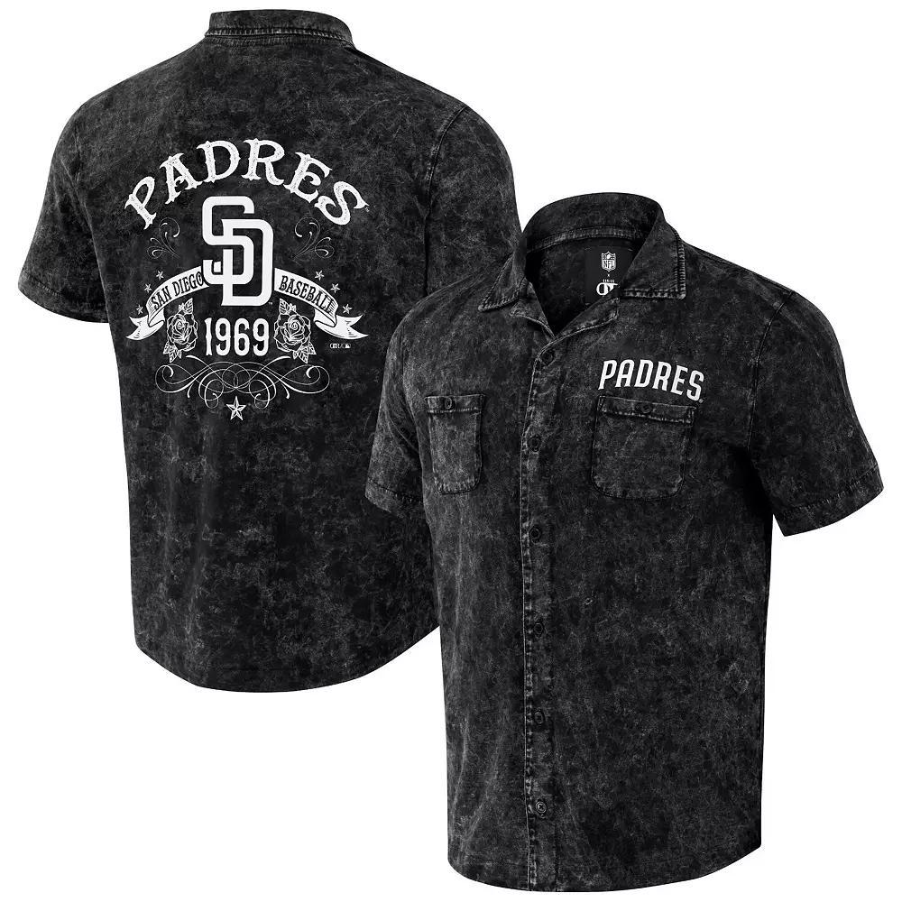 Men's Darius Rucker Collection by Fanatics  Black San Diego Padres Denim Team Color Button-Up Shirt, Size: Small Product Image