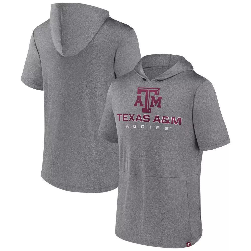 Men's Fanatics Branded Heather Gray Texas A&M Aggies Modern Stack Hoodie T-Shirt, Size: Medium, Grey Product Image