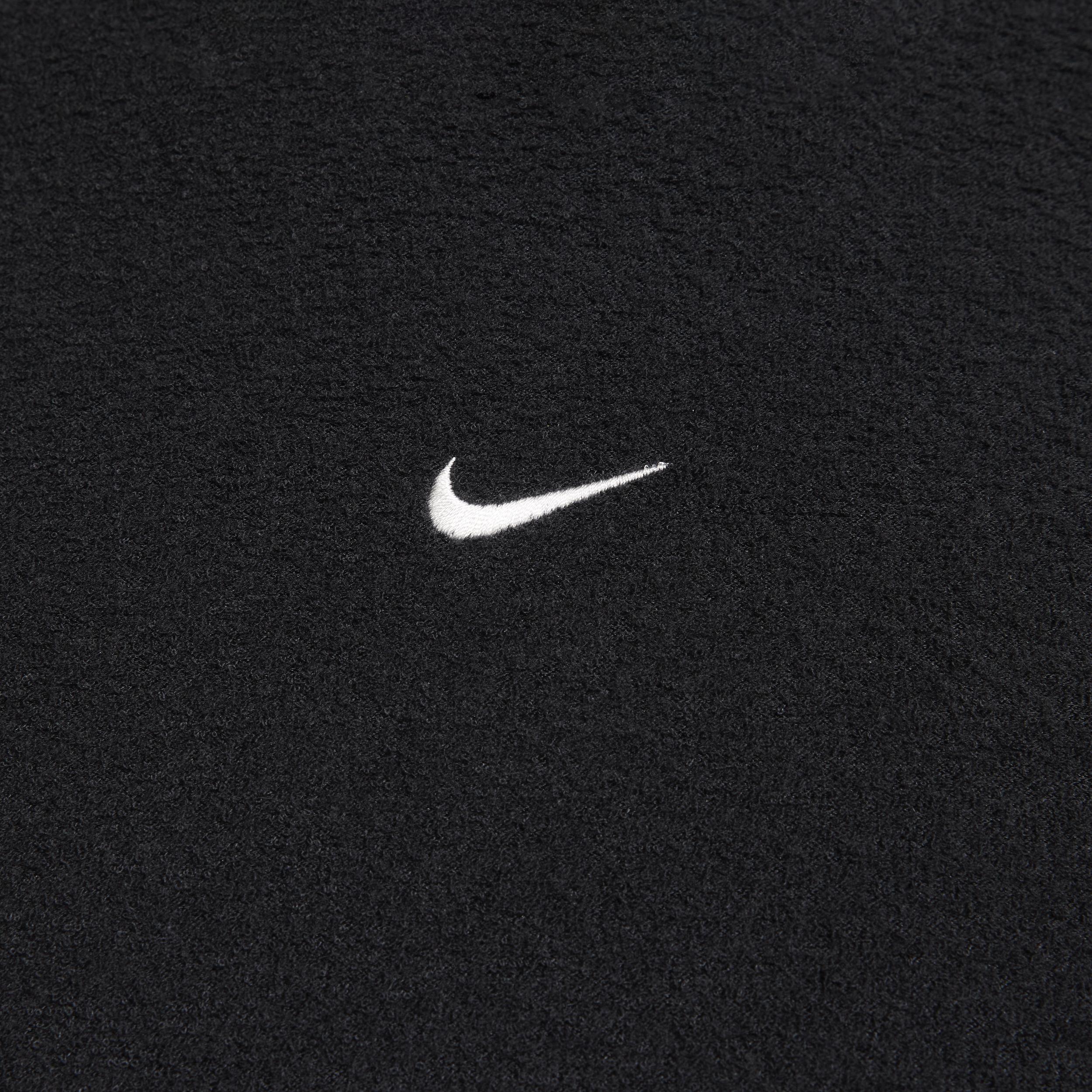 Nike Mini Swoosh Plush long sleeve top in black Product Image
