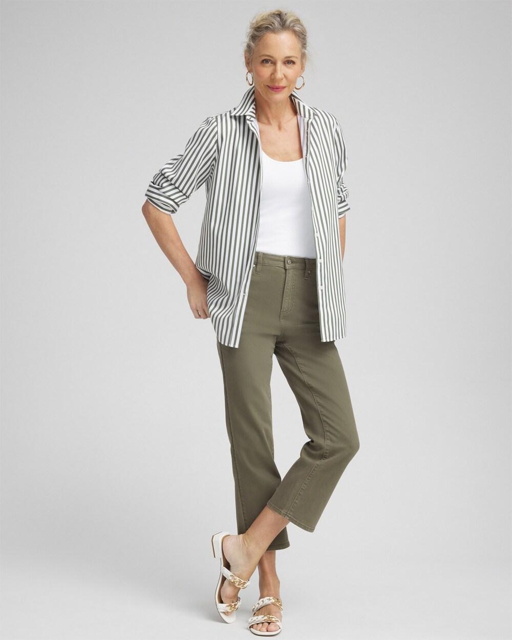 High Rise Straight Cropped Denim Product Image