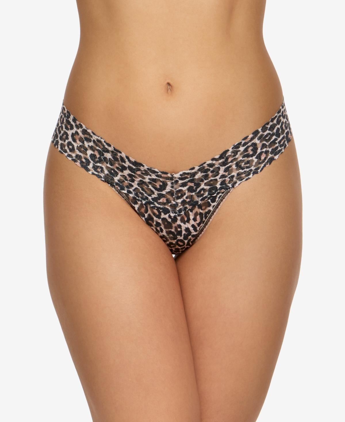 Printed Low-Rise Signature Lace Thong Product Image
