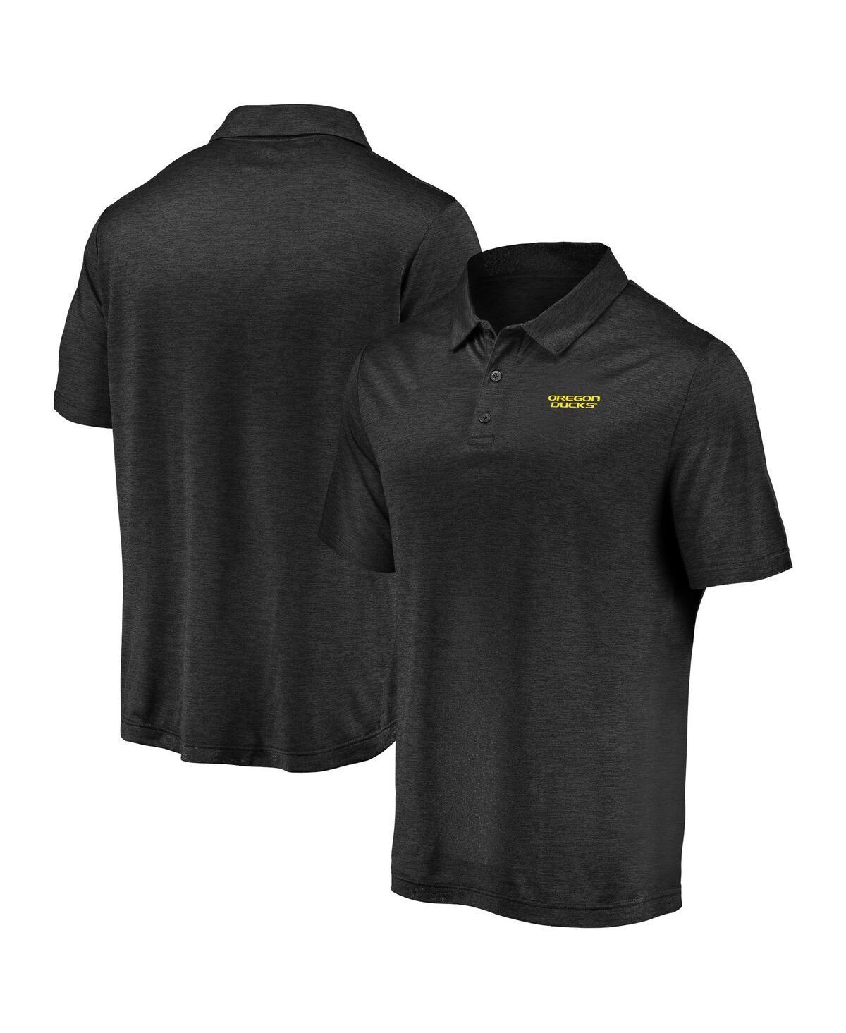 Men's Fanatics Branded Black Oregon Ducks Primary Logo Striated Polo, Size: 4XL Product Image