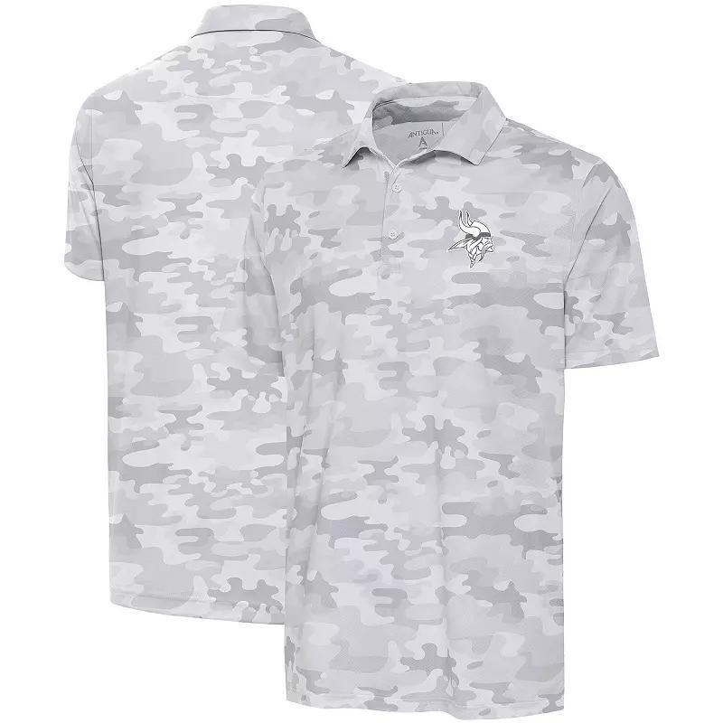 Men's Antigua White Minnesota Vikings Anthracite Logo Collide Polo, Size: Medium Product Image