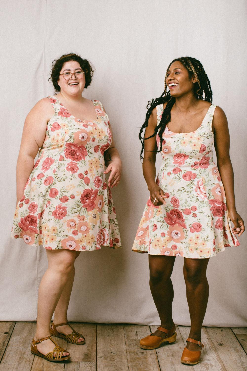 Delana Dress in Peach Floral Product Image