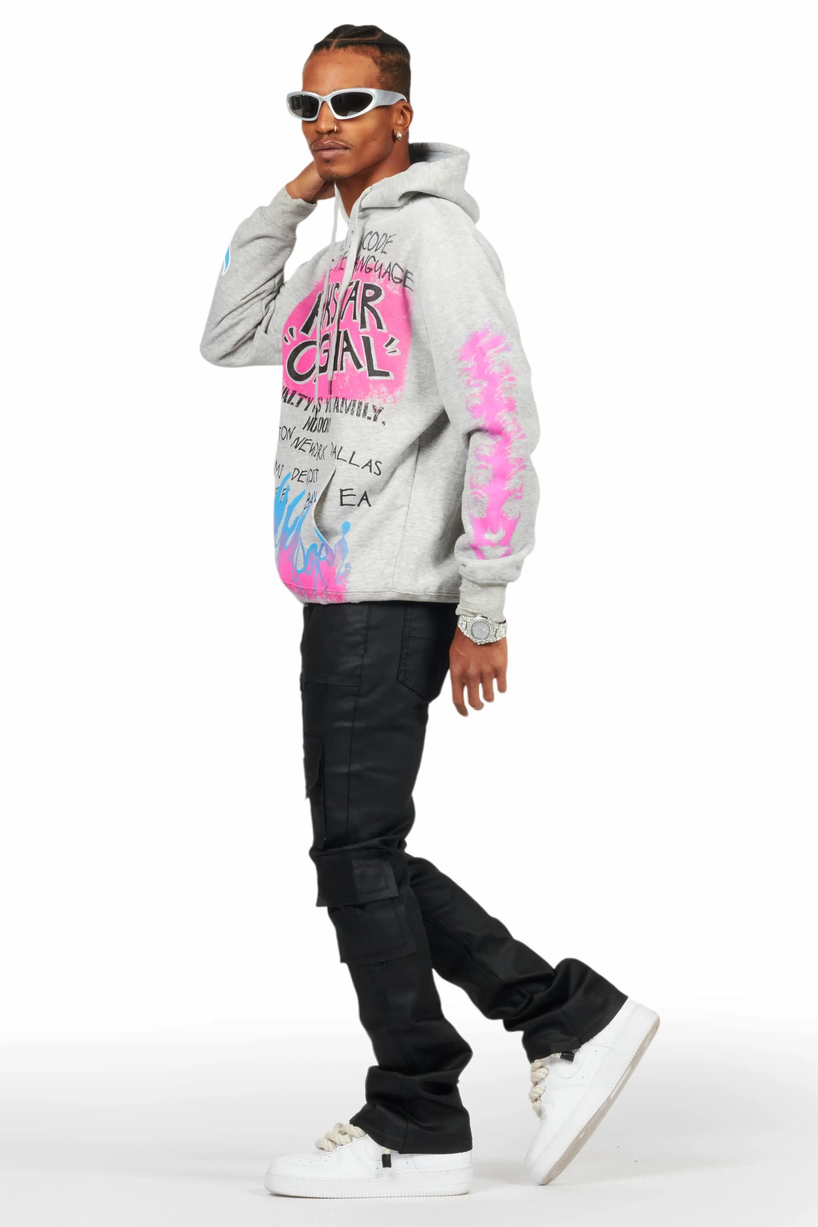 Tyrell Black Coated Stacked Flare Jean Male Product Image