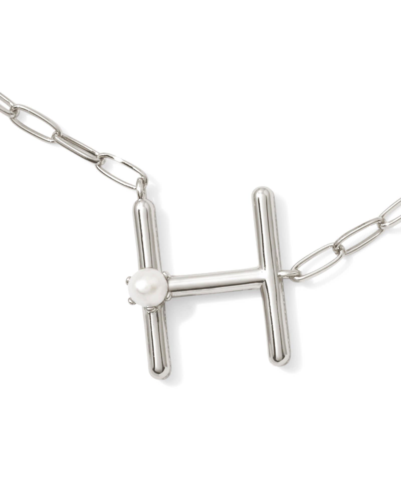 Pearl Silver Letter X Short Pendant Necklace in Freshwater Cultured Pearl Product Image