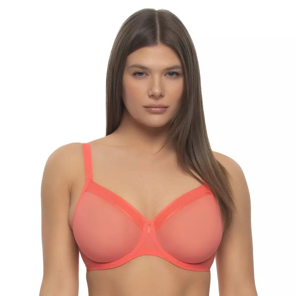 Women's Paramour by Felina Ethereal Mesh Bra 115159, Size: 38 D, Dubarry Orange Product Image