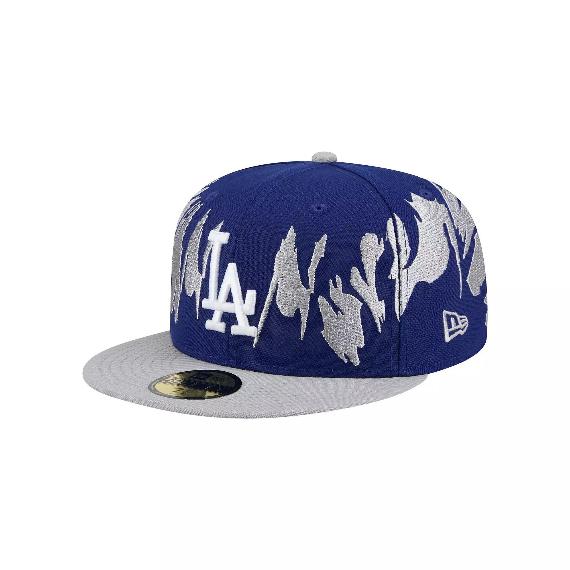 Men's New Era Navy/Gray Los Angeles Dodgers Retro Pattern 59FIFTY Fitted Hat, Size: 7 1/4, Blue Product Image