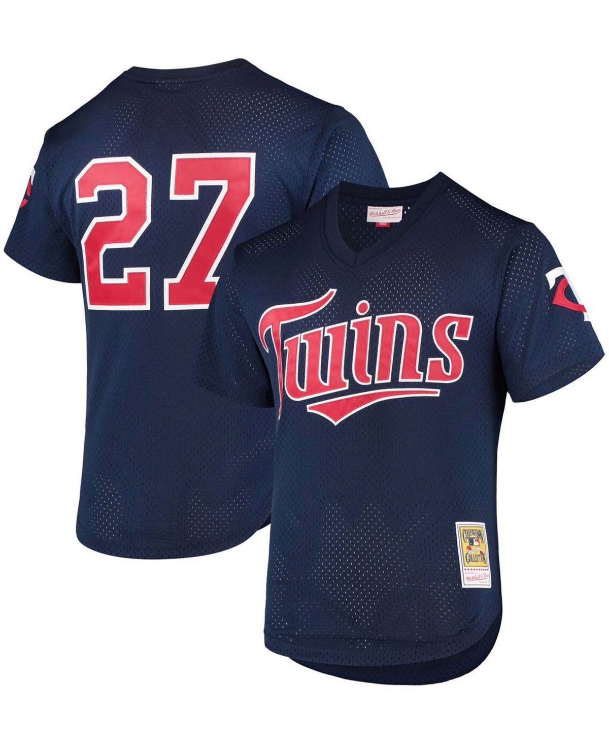 Men's Mitchell & Ness David Ortiz Navy Minnesota Twins 2002 Cooperstown Collection Mesh Batting Practice Jersey, Size: Small, Blue Product Image