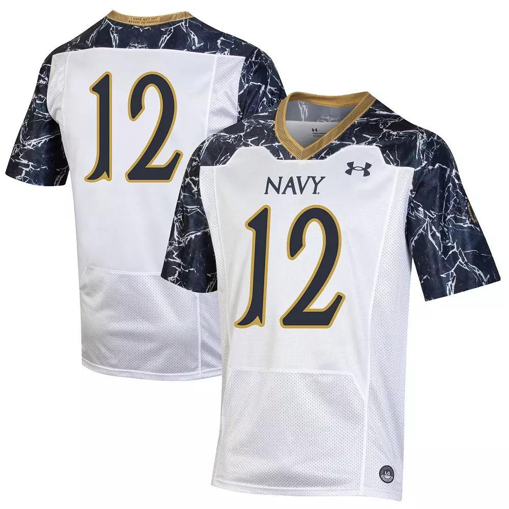 Women's Under Armour #12 White/Navy Navy Midshipmen 175 Years Special Game Replica Jersey, Size: Small Product Image