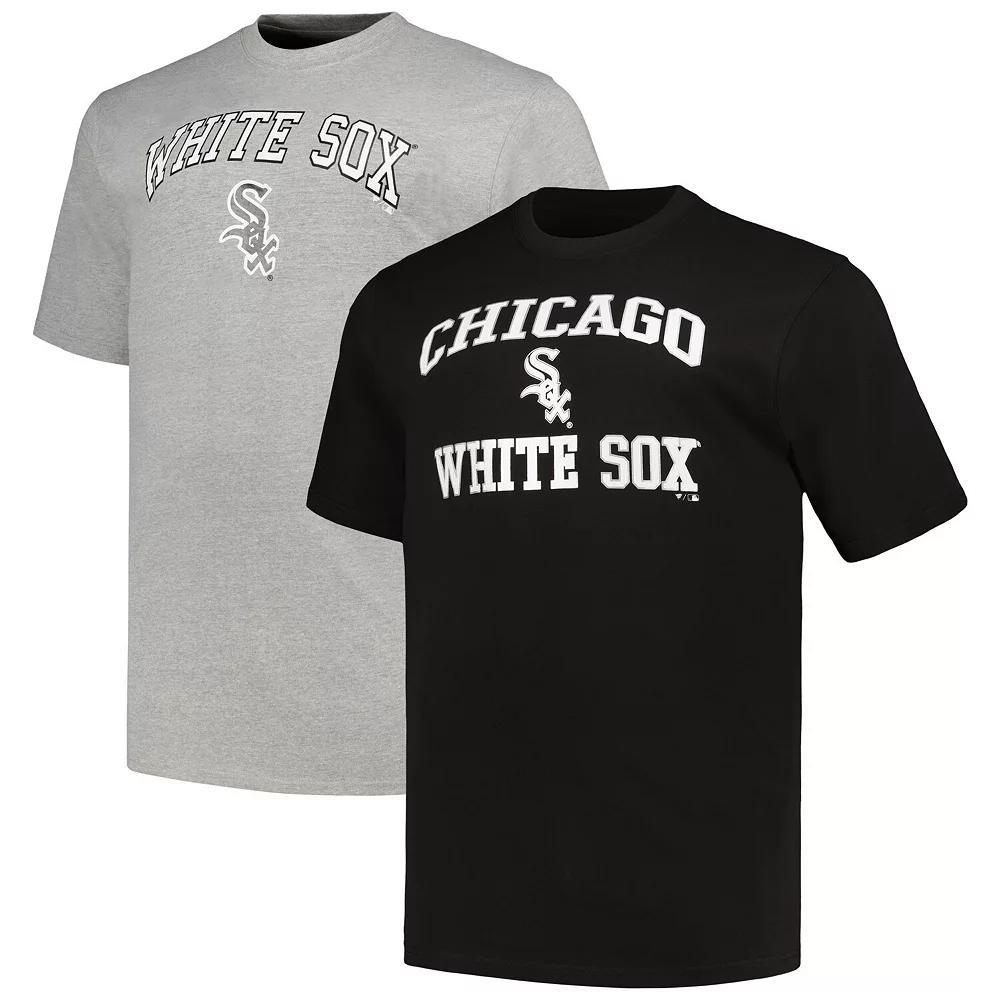 Men's Profile Black/Heather Gray Chicago White Sox Big & Tall T-Shirt Combo Pack, Size: 4XB Product Image