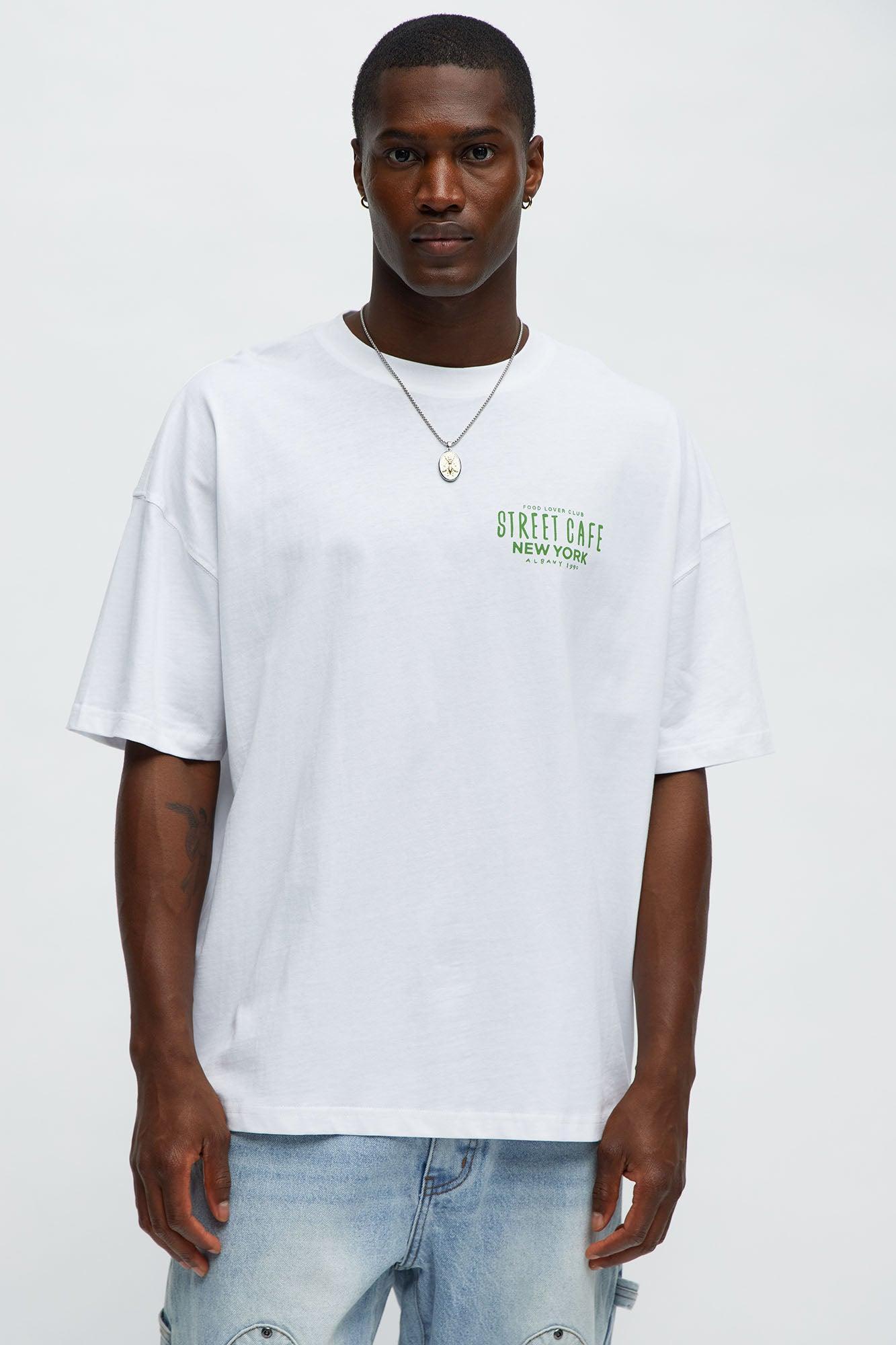 Street Cafe NYC Oversized Short Sleeve Tee - White Product Image