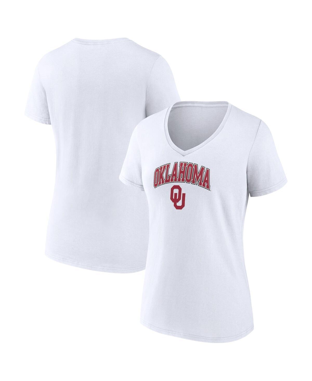 Women's Fanatics Branded White Oklahoma Sooners Evergreen Campus V-Neck T-Shirt, Size: Medium Product Image