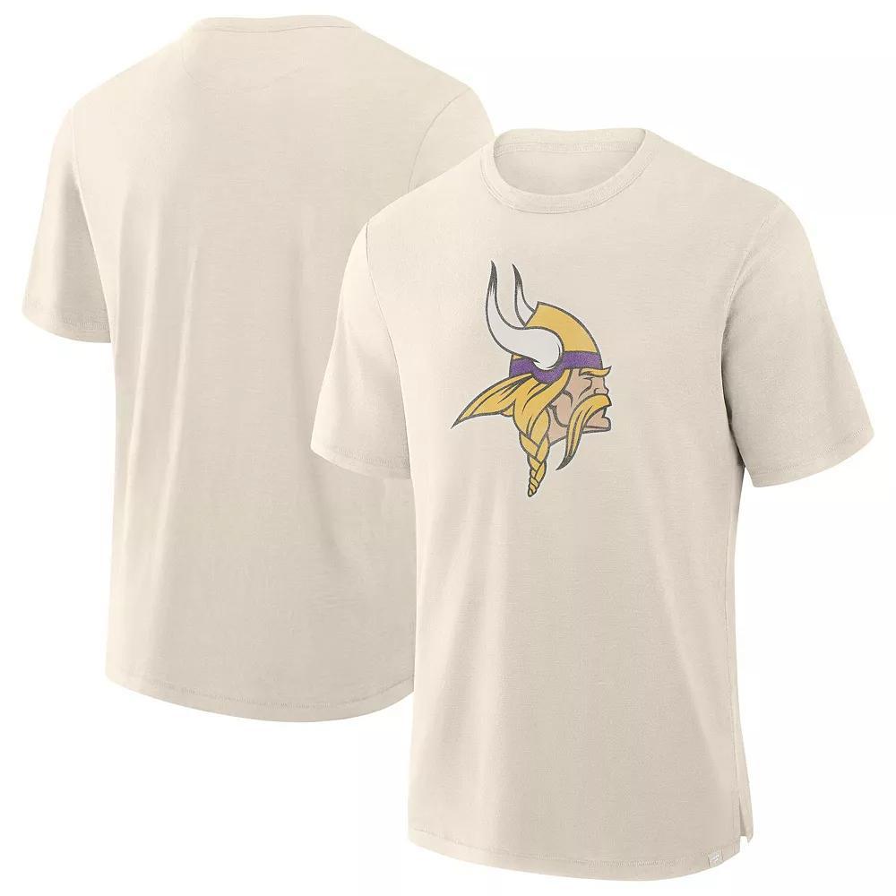 Men's Fanatics  Cream Minnesota Vikings Slub T-Shirt, Size: 2XL, Beige Product Image