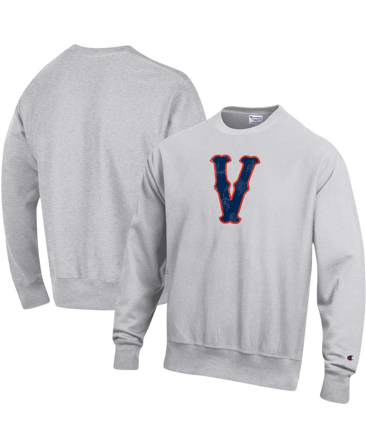 Men's Champion Heathered Gray Virginia Cavaliers Vault Logo Reverse Weave Pullover Sweatshirt, Size: Large, Grey Product Image