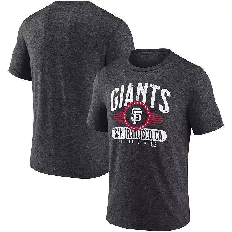 Men's Fanatics Branded Heathered Charcoal San Francisco Giants Badge of Honor Tri-Blend T-Shirt, Size: Large Product Image