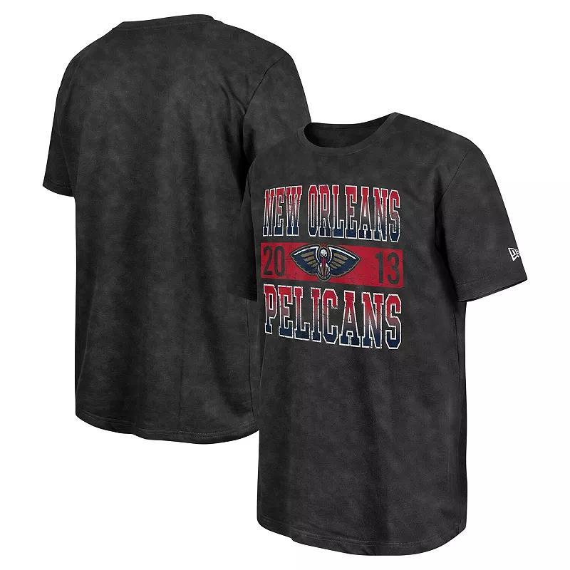 Men's New Era Black New Orleans Pelicans Enzyme Washed Oversized T-Shirt, Size: 3XL Product Image