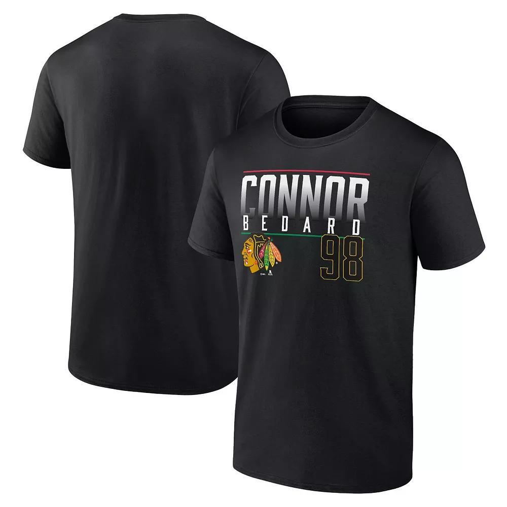 Men's Fanatics Branded Connor Bedard Black Chicago Blackhawks Name & Number T-Shirt, Size: 4XL Product Image