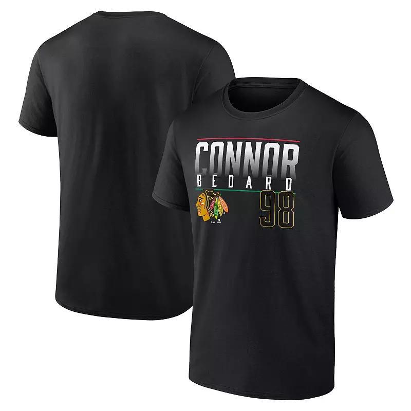 Men's Fanatics Branded Connor Bedard Black Chicago Blackhawks Name & Number T-Shirt, Size: 4XL Product Image