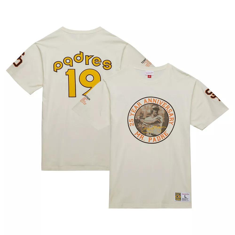 Men's Mitchell & Ness Tony Gwynn Cream San Diego Padres Legends Photo Real T-Shirt, Size: Medium, Beige Product Image